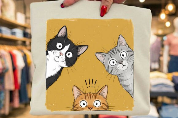 Peeking Cats Graphic Tee