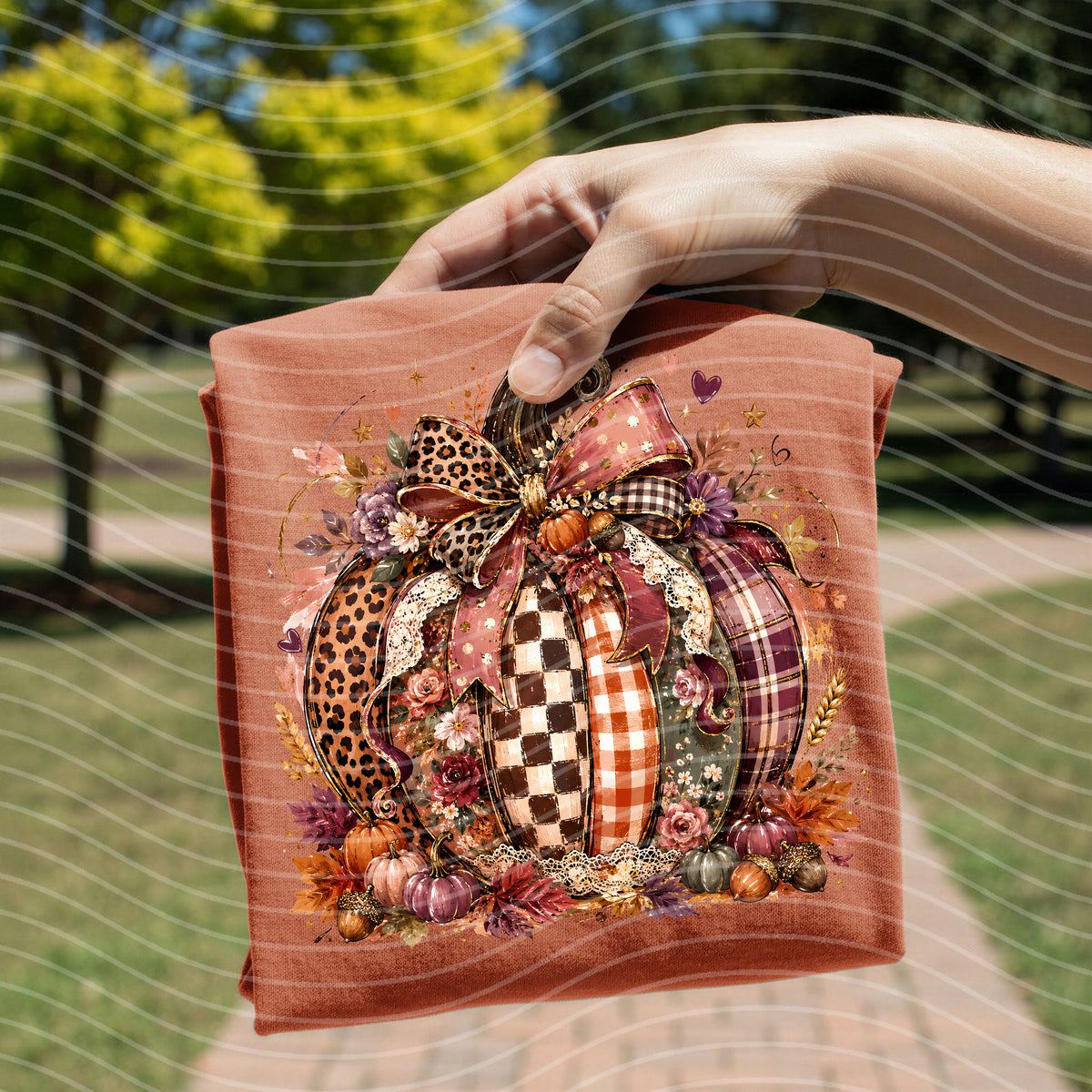 Mauve Floral Pumpkin Graphic Tee