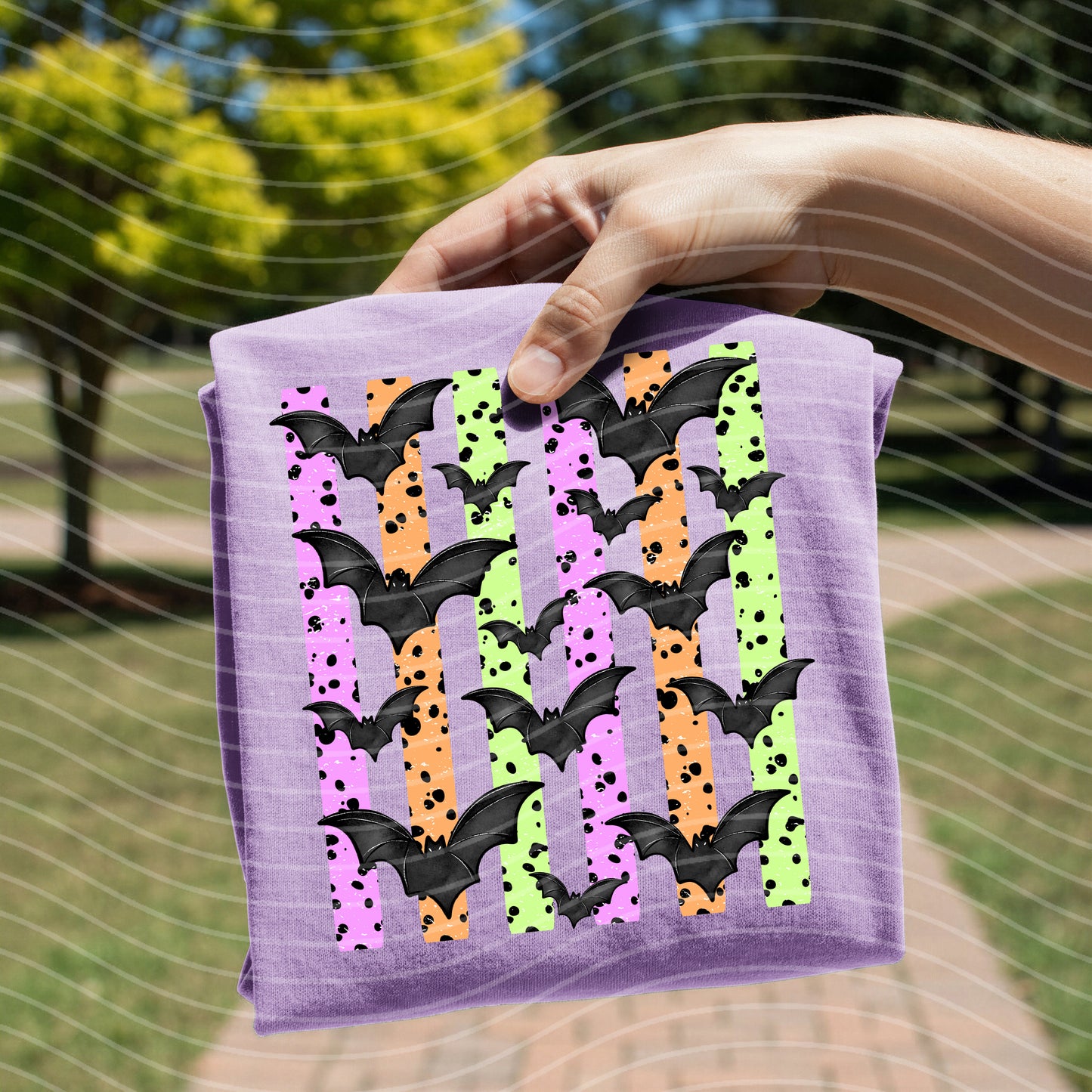 Bats Stripes Graphic Tee