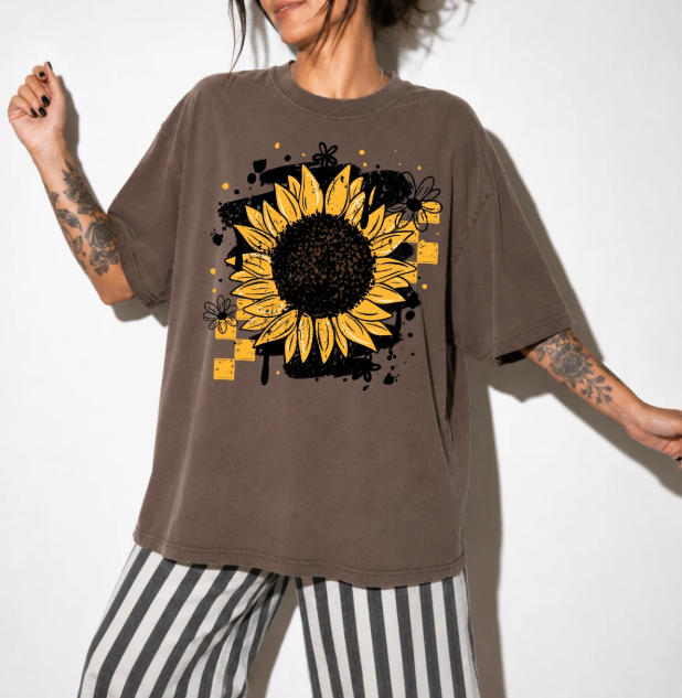 Splatter Sunflower Graphic Tee