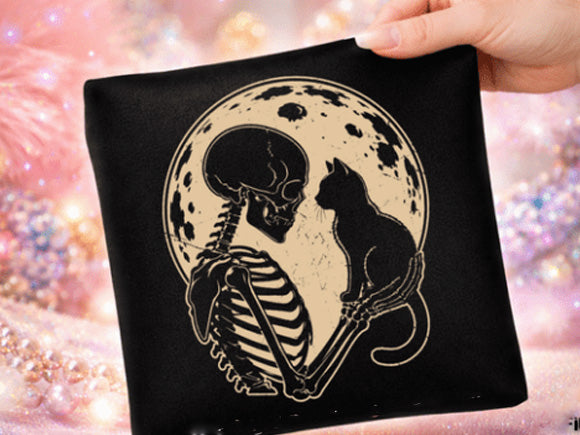 Cat and Skelly Graphic Tee