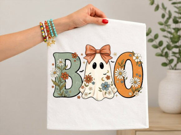 Floral Boo Ghost Graphic Tee