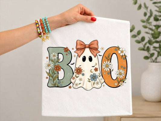 Floral Boo Ghost Graphic Tee