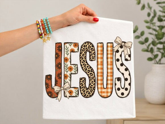 Jesus Patterned Graphic Tee