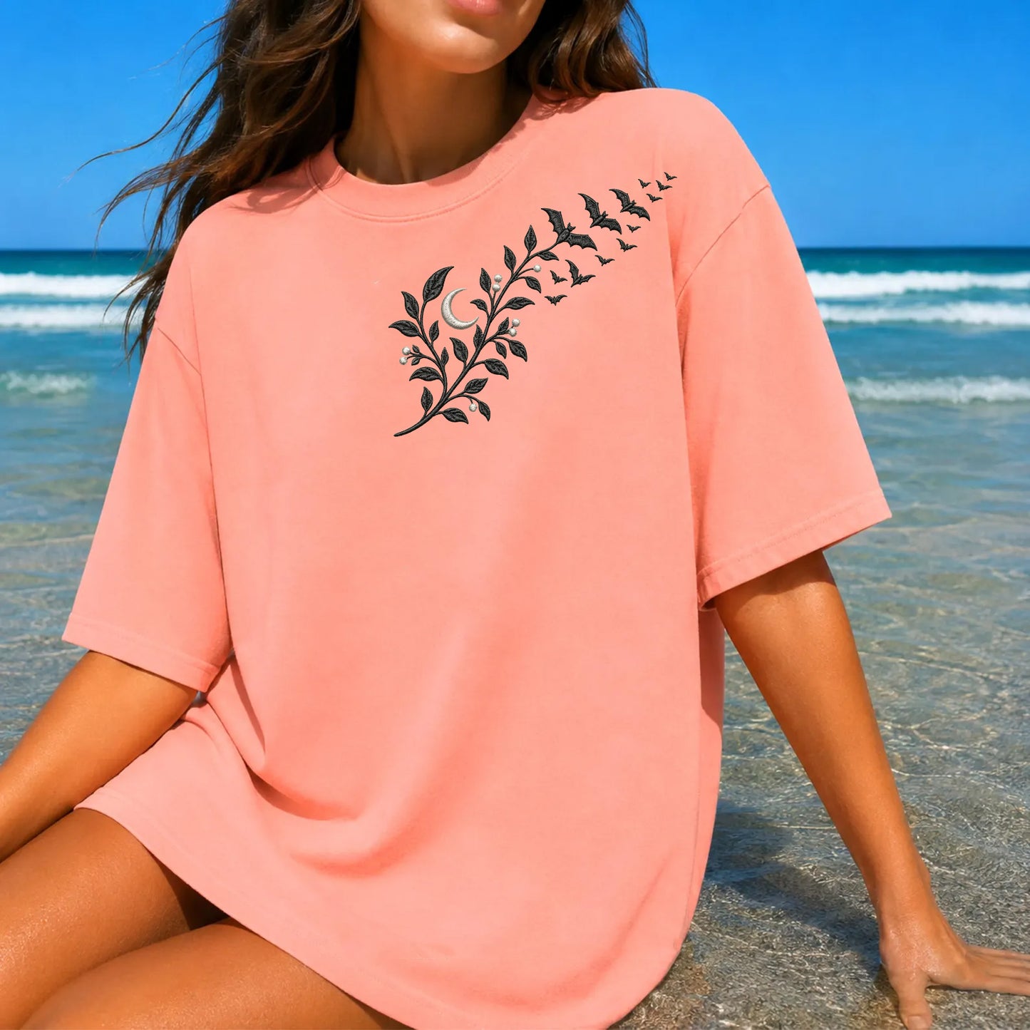 Floral Bats Embroidered Shirt