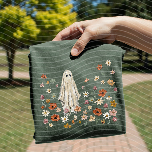 Painted Floral Ghost Graphic Tee