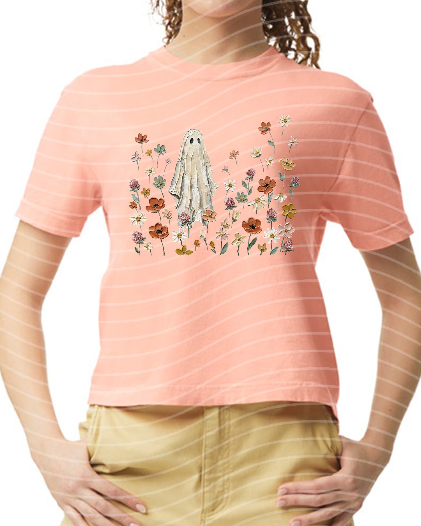 Painted Floral Ghost Graphic Tee