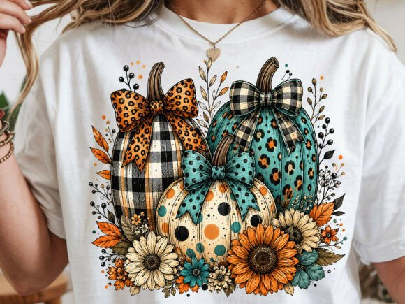 Pumpkins and Daisies Graphic Tee