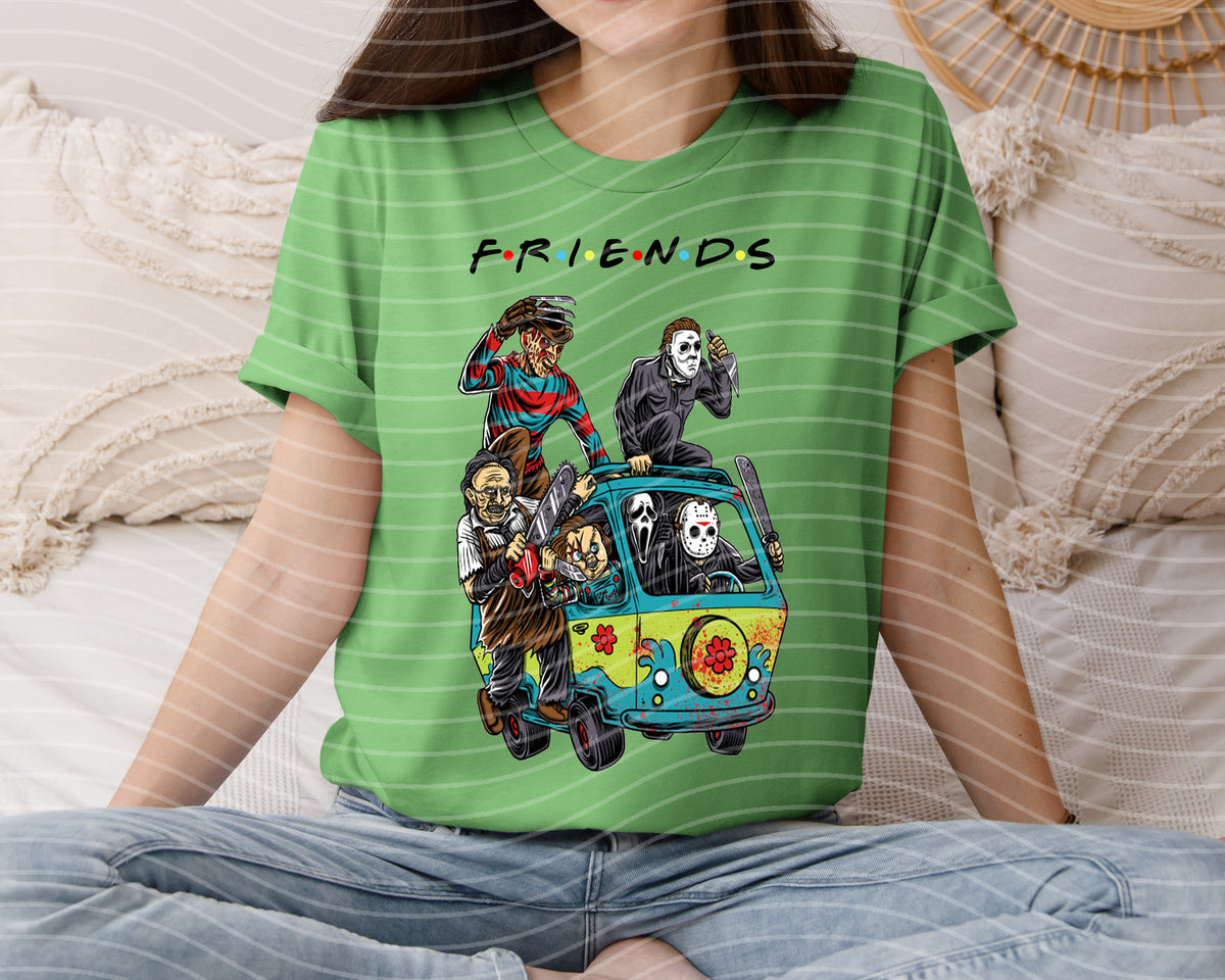 Scooby Doo Van Horror Characters Friends Graphic Tee