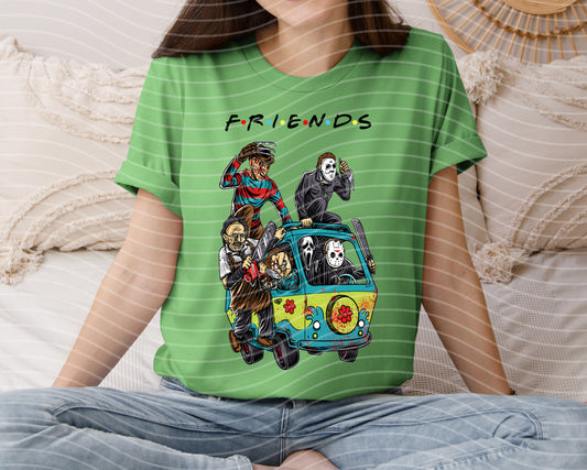 Scooby Doo Van Horror Characters Friends Graphic Tee