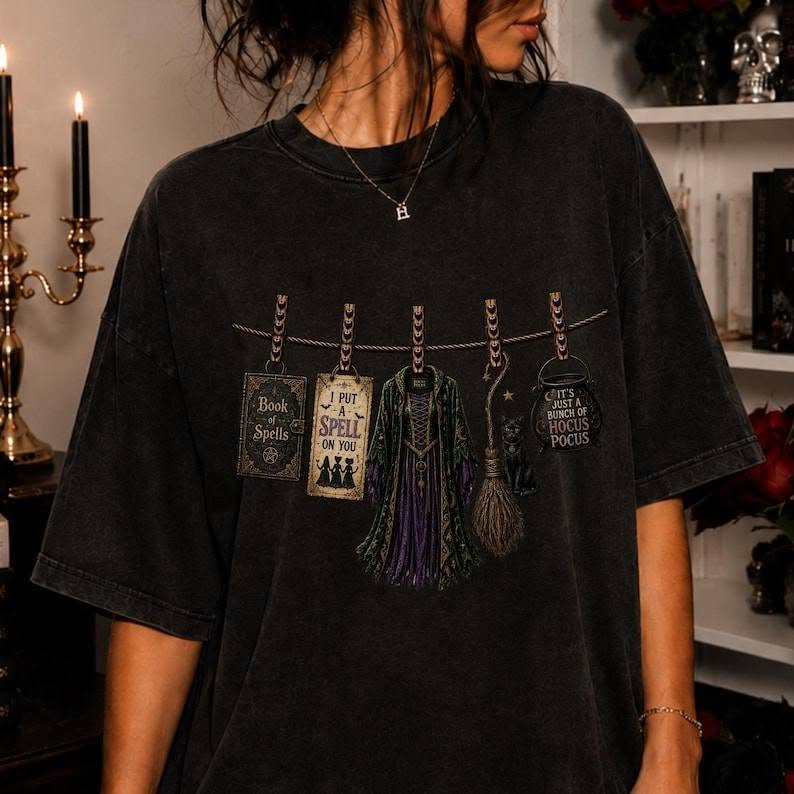 Witch Clothesline Graphic Tee