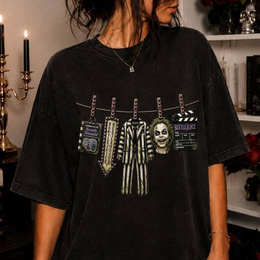 Beetlejuice Clothesline Graphic Tee
