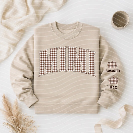 Brown Gingham Names Graphic Tee