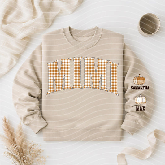 Orange Gingham Names Graphic Tee