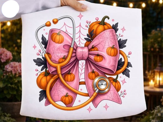 Halloween Stethoscope Bow Graphic Tee