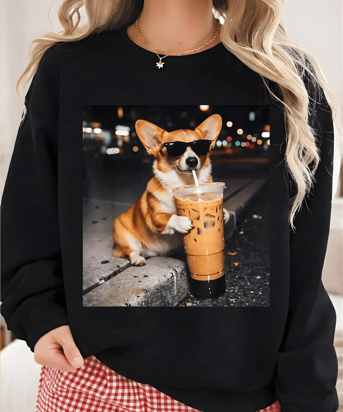Iced Coffee Corgi Graphic Tee