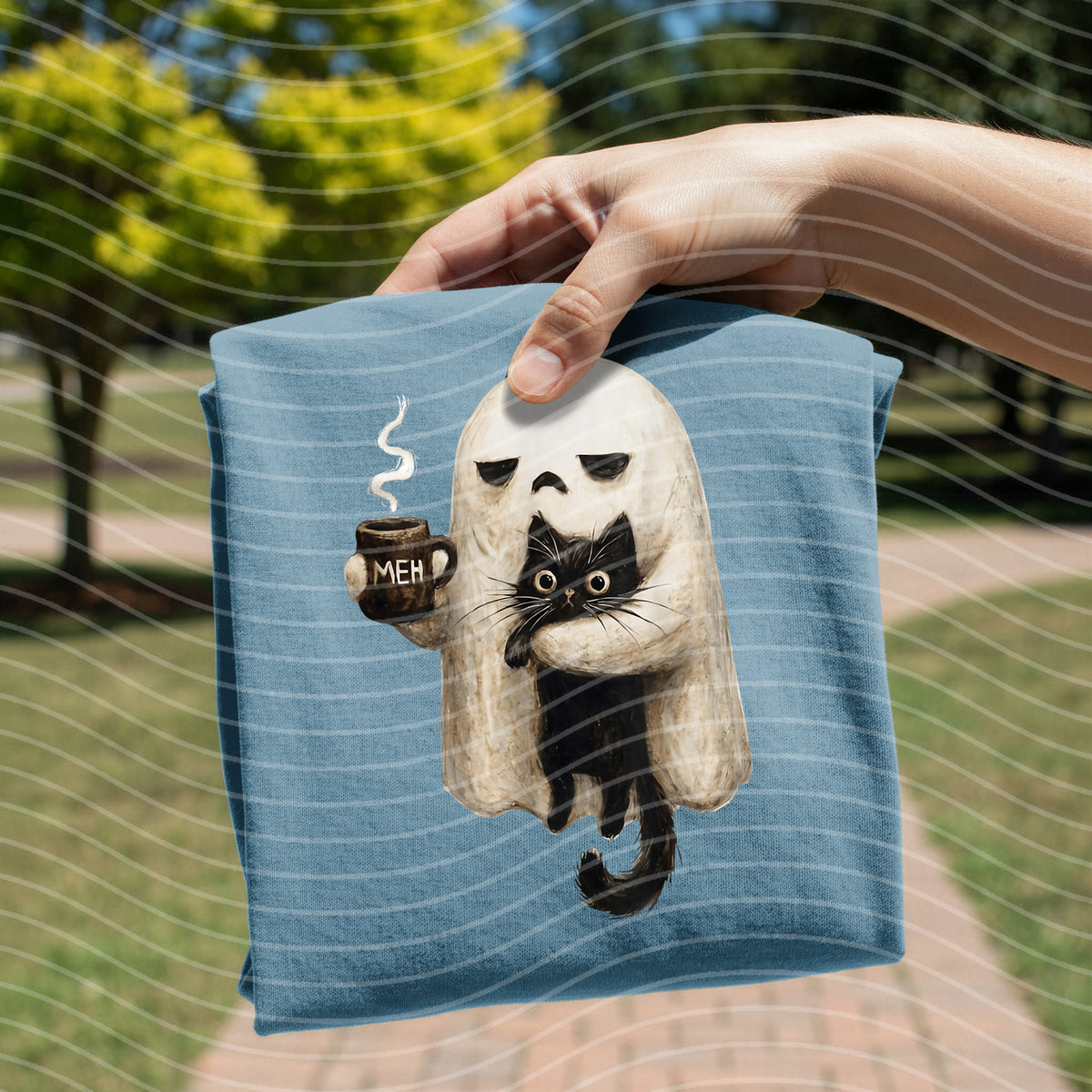 Meh Ghost Kitty Graphic Tee