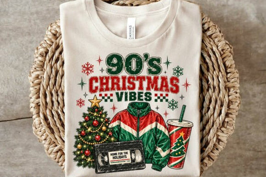 90s Christmas Vibes Graphic Tee