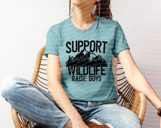 Support Wildlife Raise Boys Graphic Tee