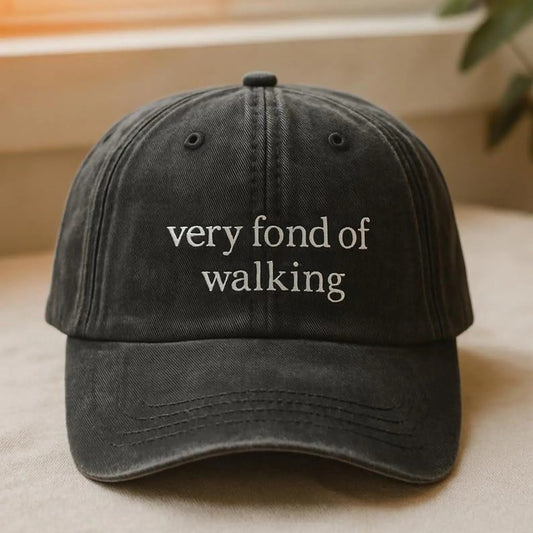 Very Fond of Walking Embroidered Cap