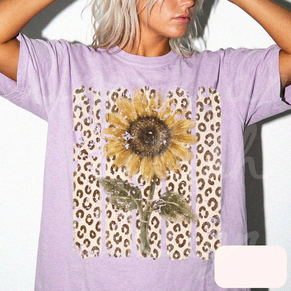 Leopard Sunflower Graphic Tee