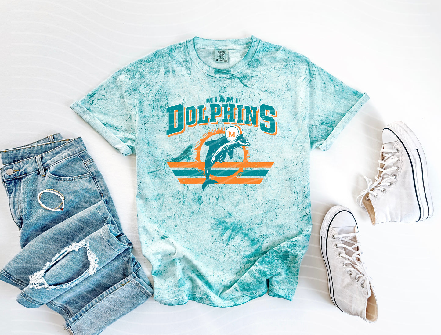 Vintage Team Dolphins Graphic Tee