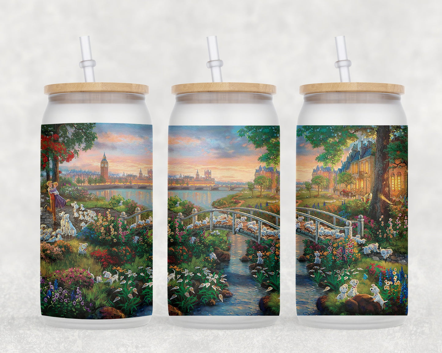 101 Dalmations 16 Oz Glass Can Coffee Mug