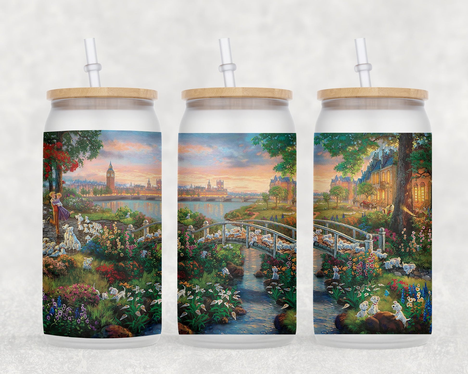 101 Dalmations 16 Oz Glass Can Coffee Mug