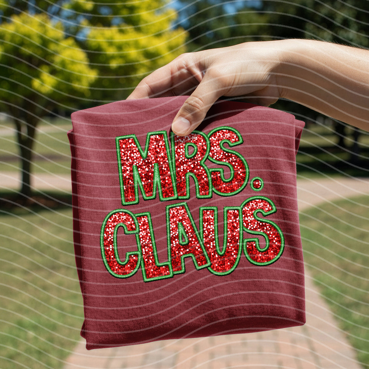 Faux Glitter Mrs. Claus Graphic Tee