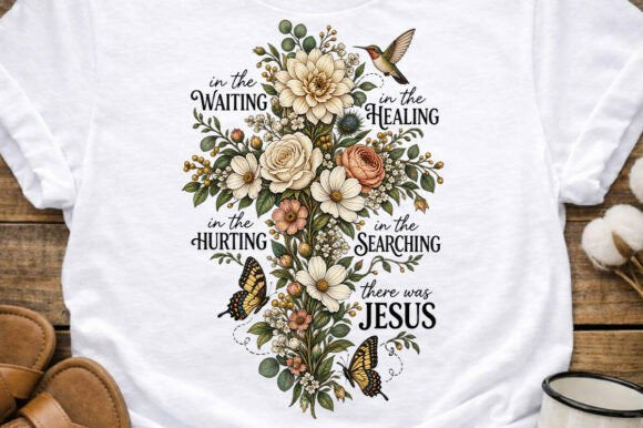There Was Jesus Floral Cross Graphic Tee