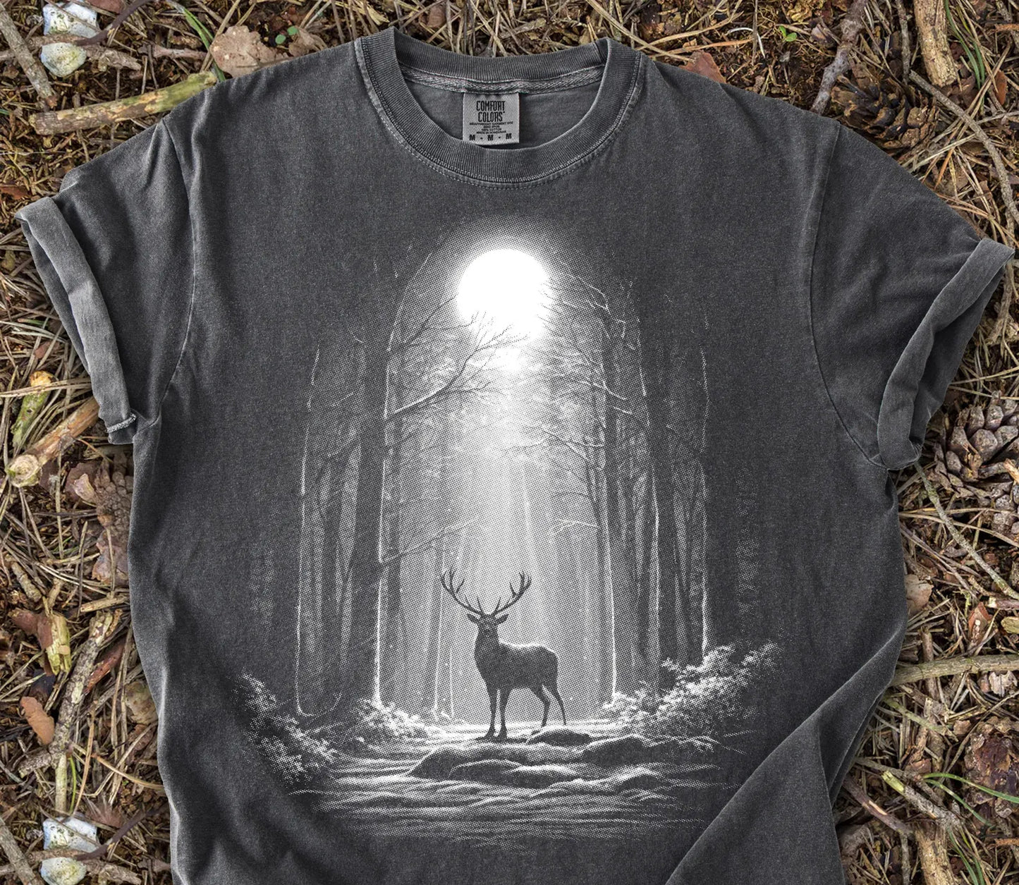 Black and White Deer Graphic Tee