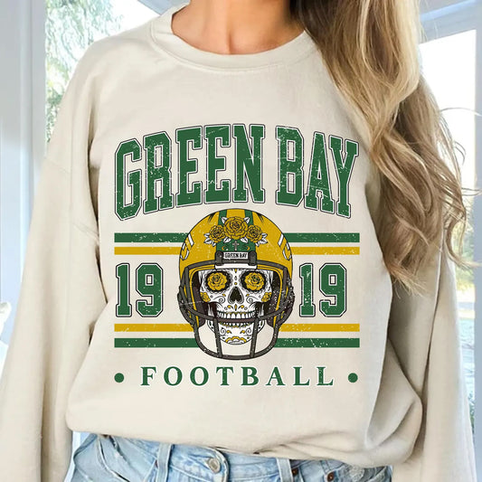 Packers Skull Football Graphic Tee