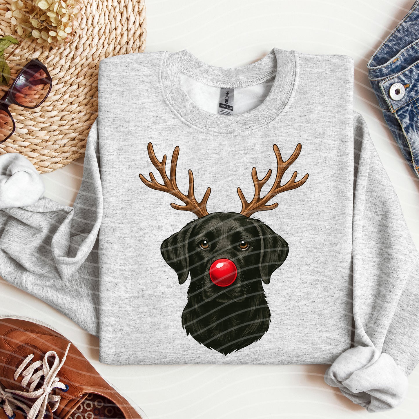 Reindeer Black Lab Graphic Tee