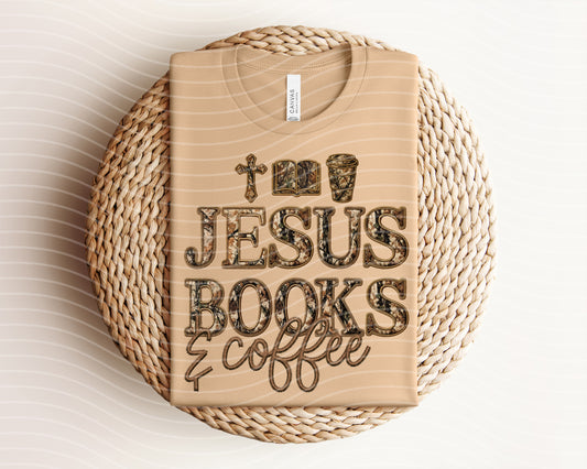 Jesus Books & Coffee Graphic Tee