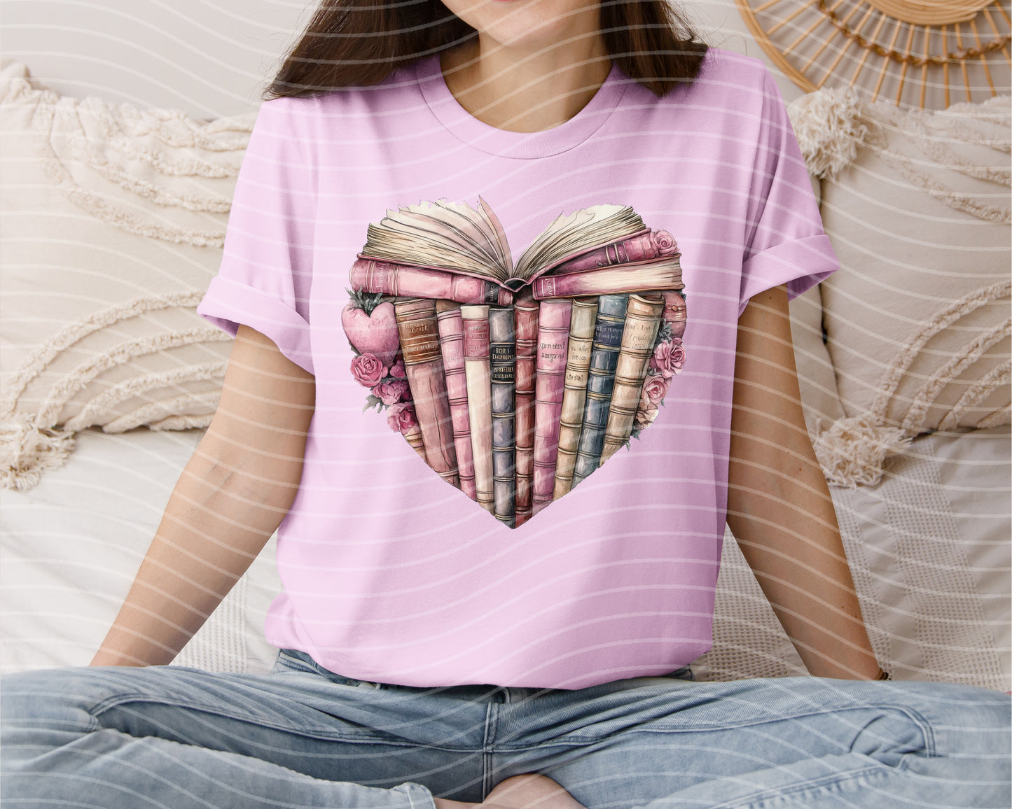 Books Heart Graphic Tee