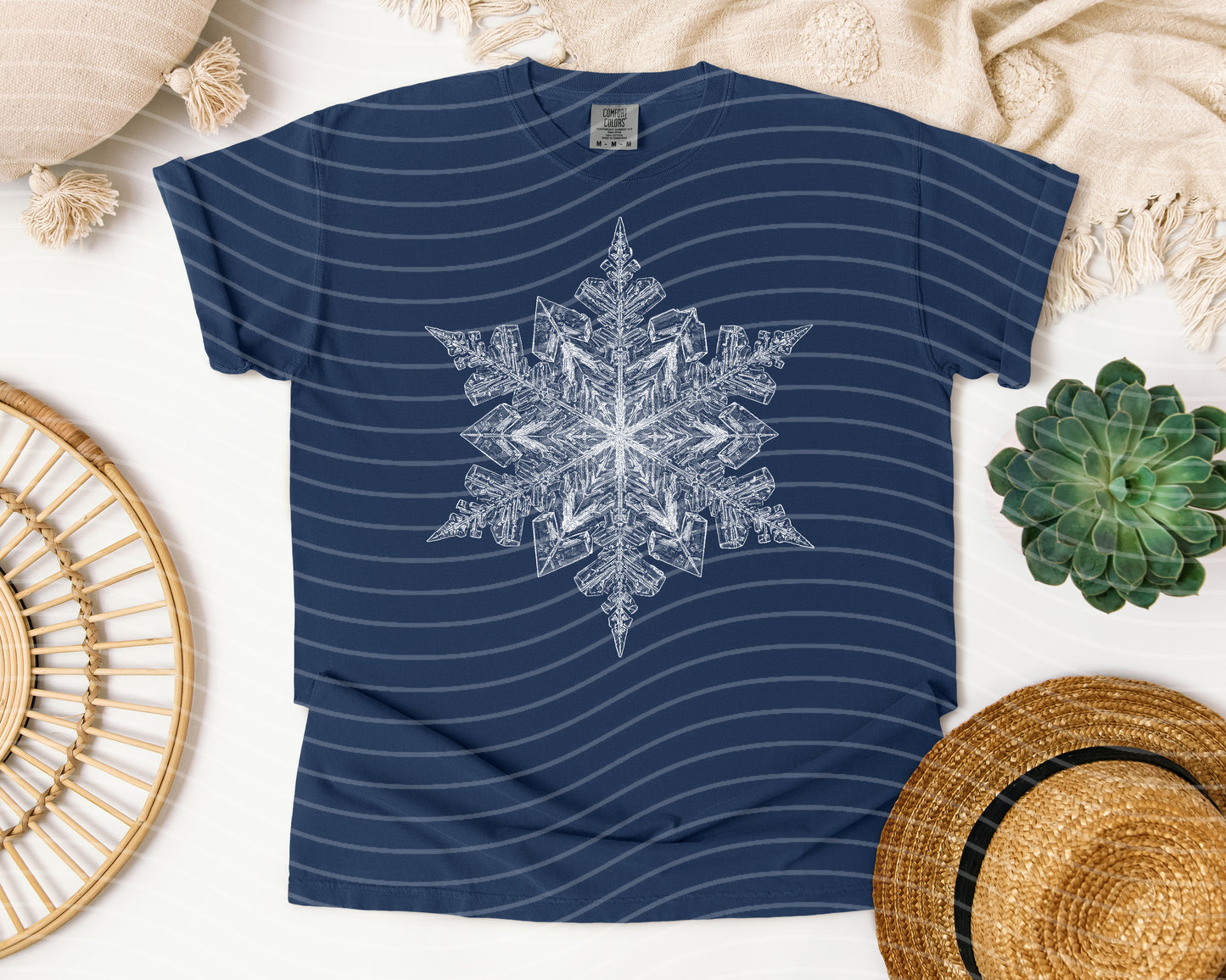Black and White Snowflake Graphic Tee