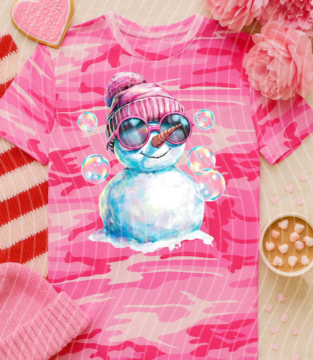 Bubble Snowman Graphic Tee