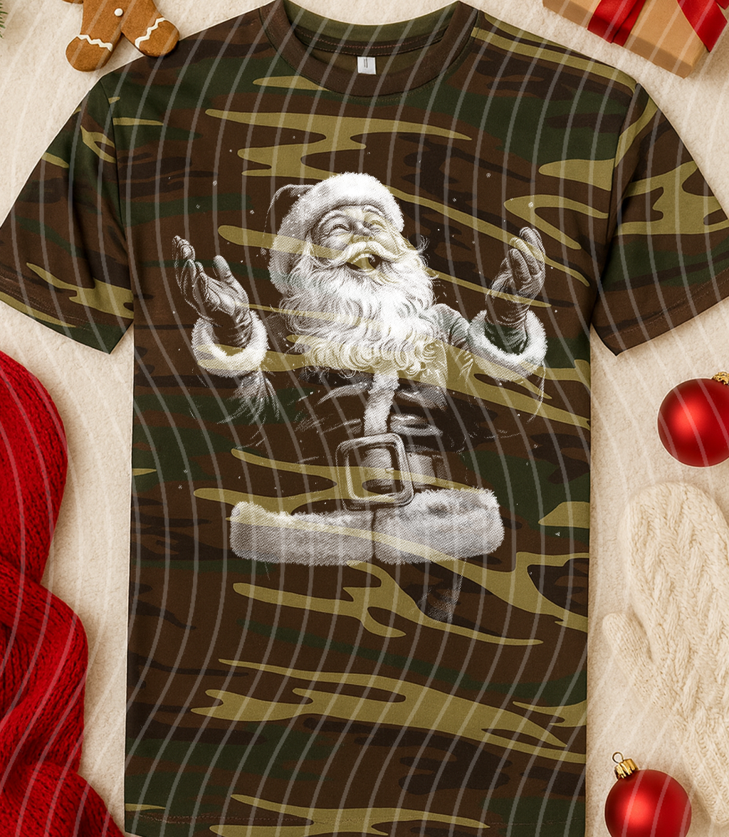 Black and White Santa Graphic Tee