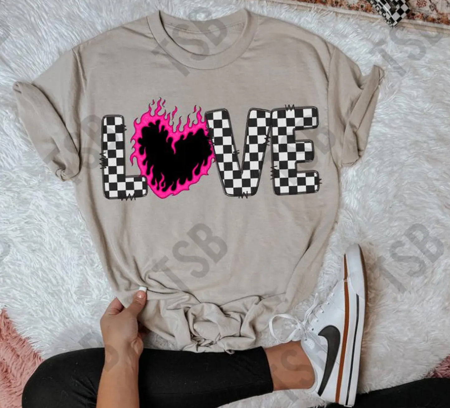 Flaming Heart Love Graphic Tee
