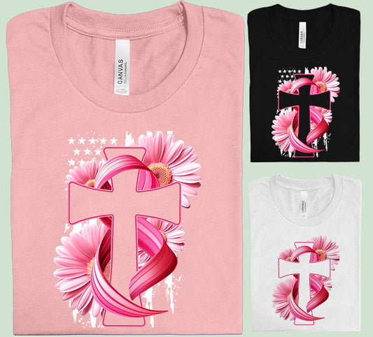 Breast Cancer Awareness Cross Graphic Tee