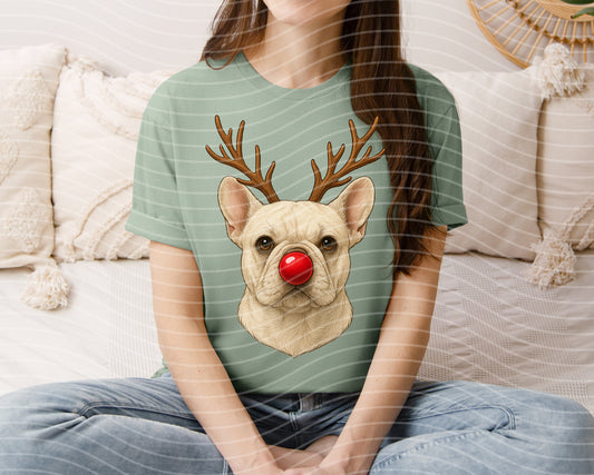 Frenchie Reindeer Graphic Tee