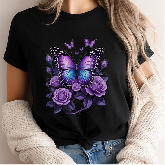 Purple Butterfly Graphic Tee
