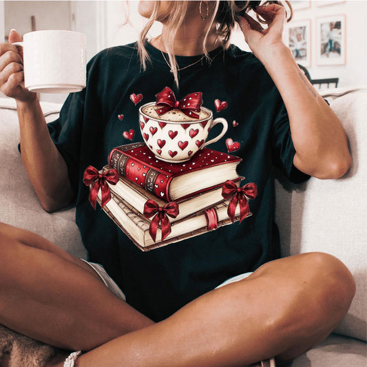 Books and Coffee Graphic Tee