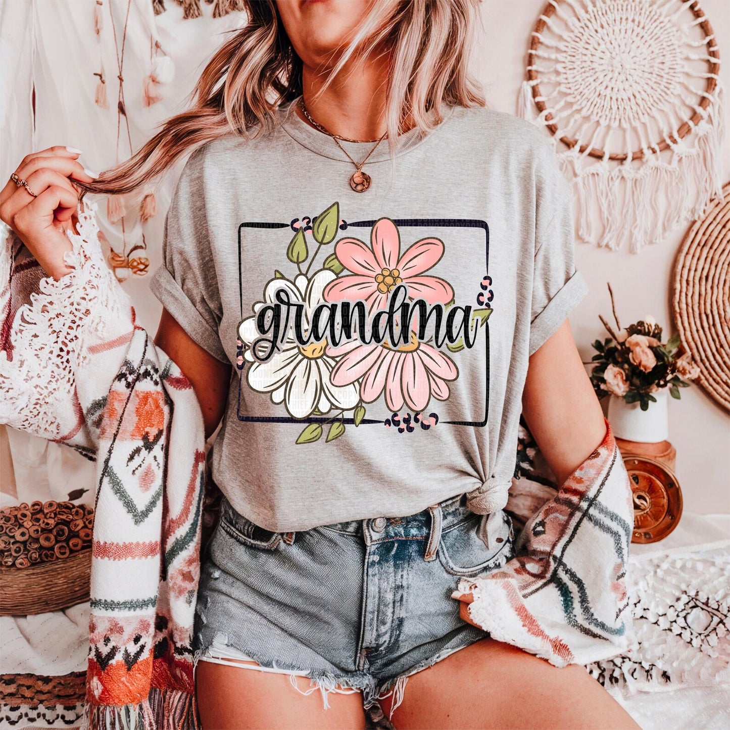 Grandma Leopard Floral Graphic Tee