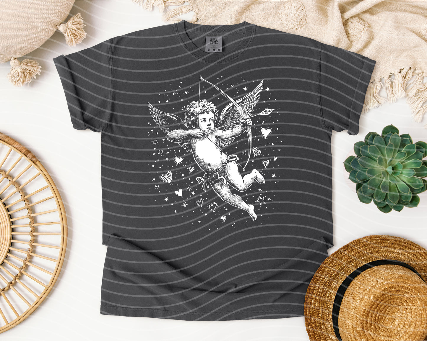 Black and White Cupid Graphic Tee