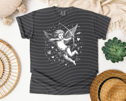 Black and White Cupid Graphic Tee
