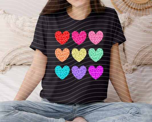 Leopard Hearts Graphic Tee