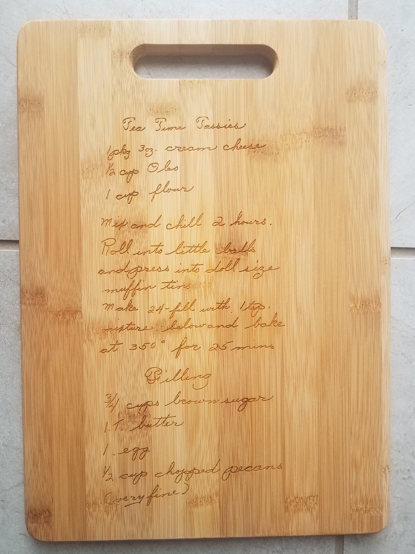Custom Engraved Cutting Board With Recipe