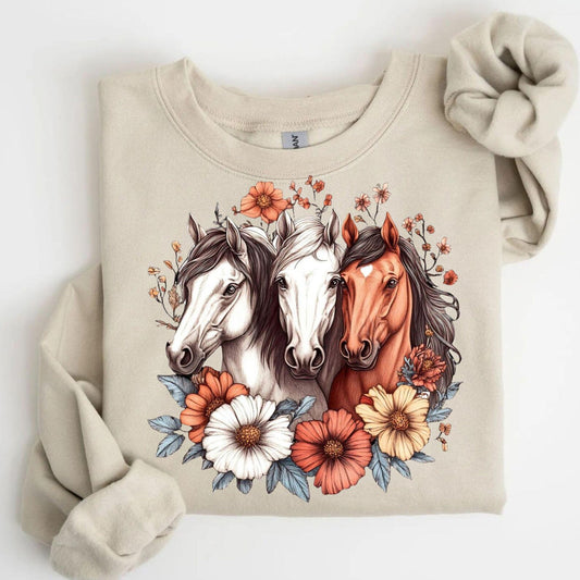 Floral Horses Graphic Tee