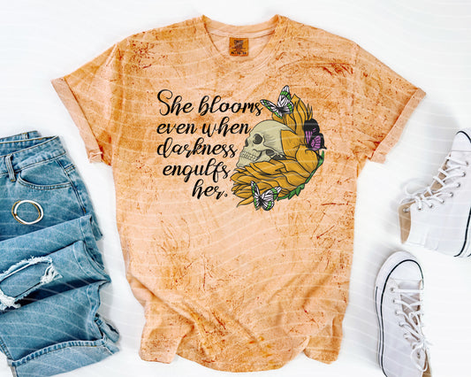 She Blooms Even When Darkness Engulfs Her Graphic Tee